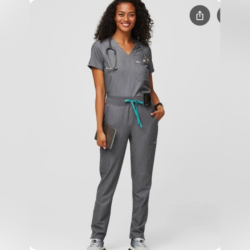 Heather Graphite Yola scrub pants - M/T - Picture 2 of 10